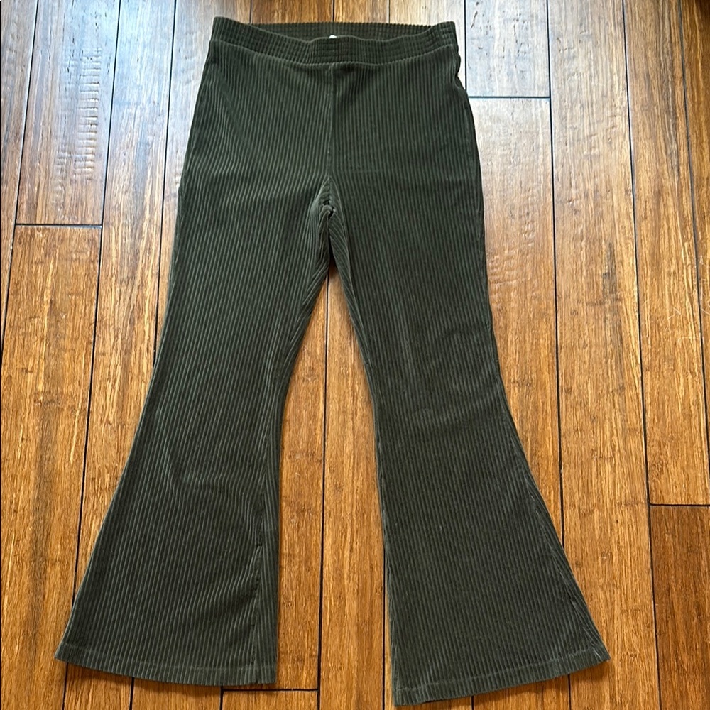 Green Corduroy Flare Pants